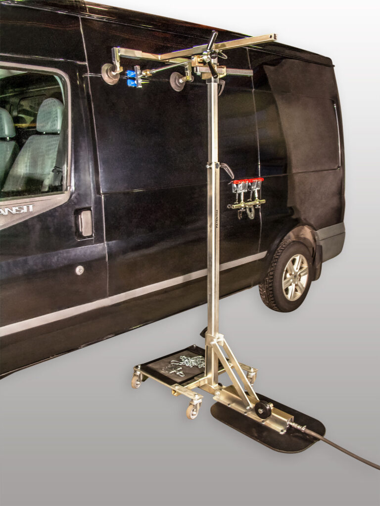 Upper pull using SmartPuller AIR dent puller with vacuum plate.